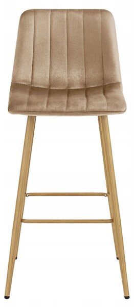 Scaun de bar POZZA VELVET, maro deschis