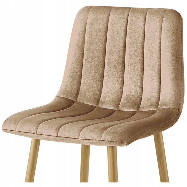 Scaun de bar POZZA VELVET, maro deschis