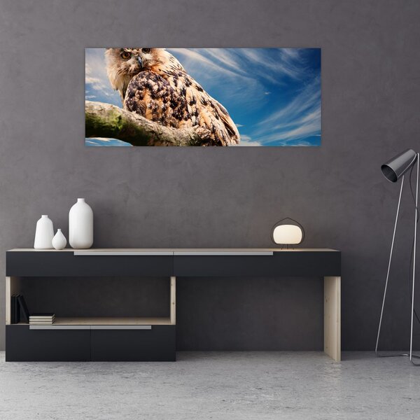 Tablou cu bufnița (120x50 cm)