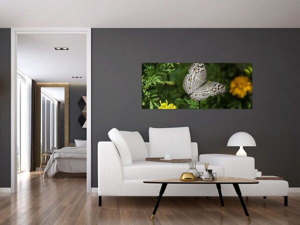 Tablou - fluture alb (120x50 cm)