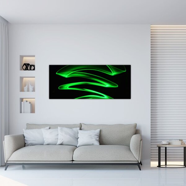 Tablou - valuri neon (120x50 cm)