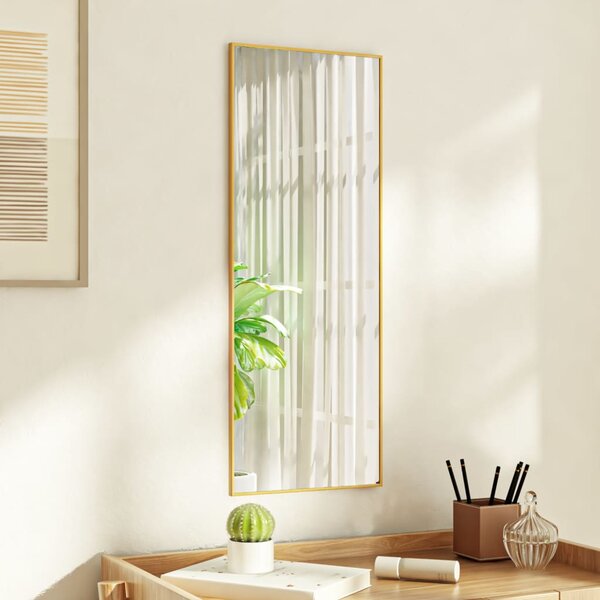 Oglindă pentru ușă, auriu, 30x80 cm, sticlă și aluminiu