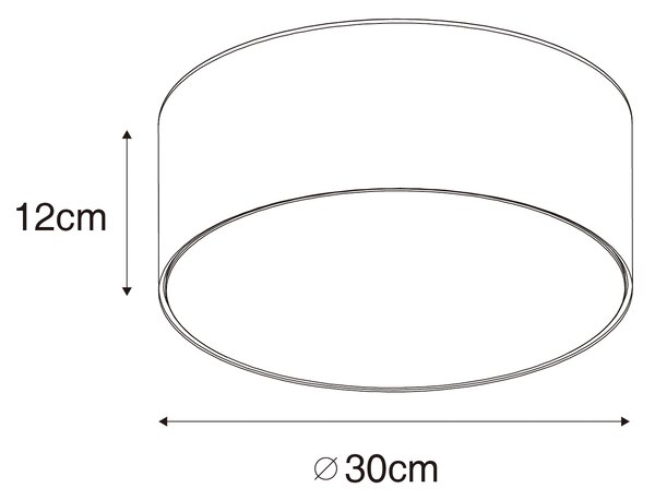 Plafoniera moderna galbena cu interior auriu 30 cm - Drum