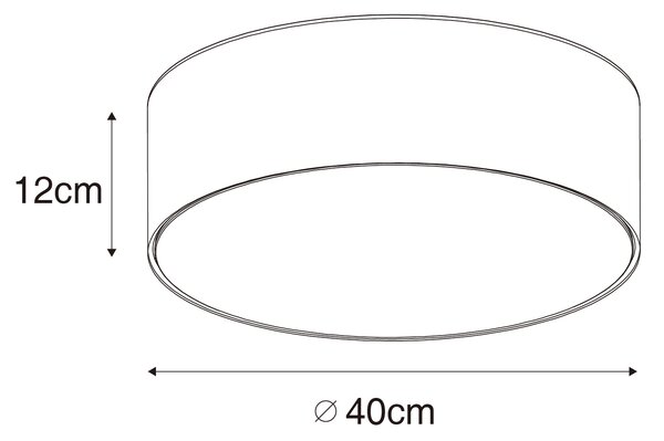 Plafoniera moderna gri 40 cm cu interior auriu - Drum