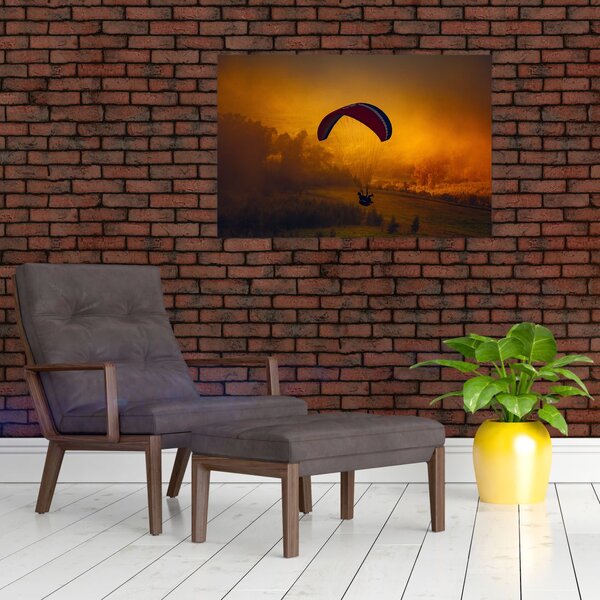 Tablou cu parașutistul în apus de soare (90x60 cm)