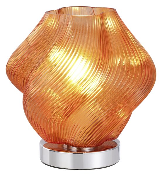 EGLO Lampa de masă Meliciano, portocalie, sticlă, înălțime 23 cm, E27, Portocaliu, Camera de zi / sufragerie, Sticlă