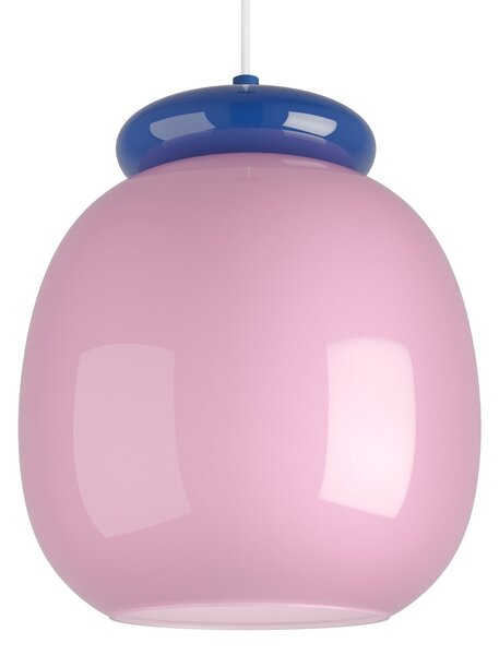 EGLO Lampă suspendată Berardelli, roz/albastru, Ø 23 cm, sticlă, E27, reglabil, Roz / Rosé, Camera de zi / sufragerie, Sticlă, Modern
