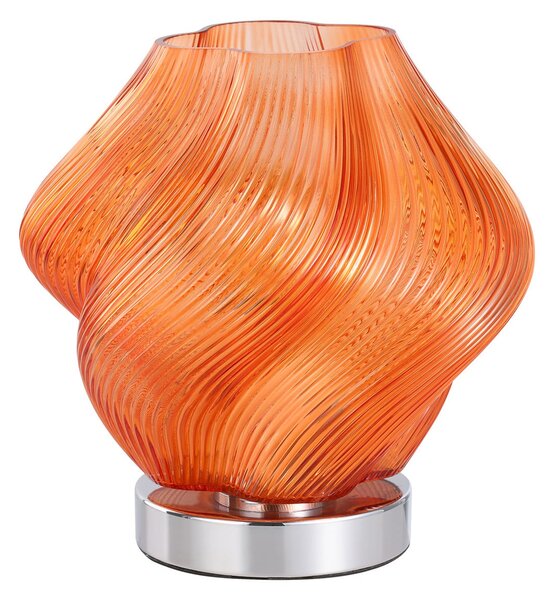 EGLO Lampa de masă Meliciano, portocalie, sticlă, înălțime 23 cm, E27, Portocaliu, Camera de zi / sufragerie, Sticlă