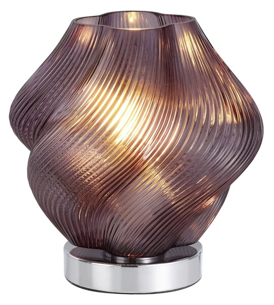 EGLO Lampa de masă Meliciano, violet, sticlă, înălțime 23 cm, E27, Violet, Camera de zi / sufragerie, Sticlă