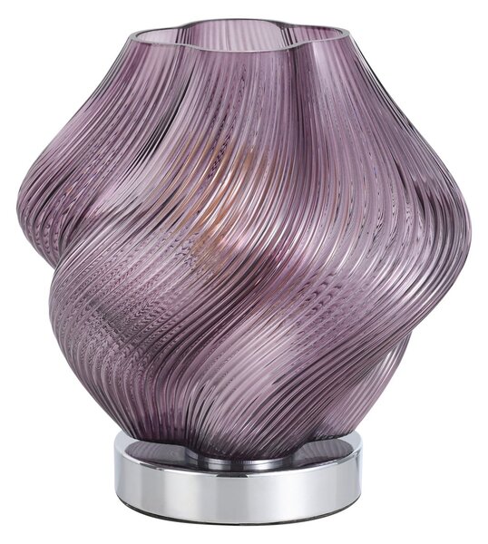 EGLO Lampa de masă Meliciano, violet, sticlă, înălțime 23 cm, E27, Violet, Camera de zi / sufragerie, Sticlă