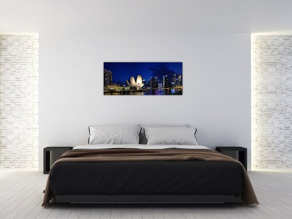 Tablou Singapore nocturn (120x50 cm)