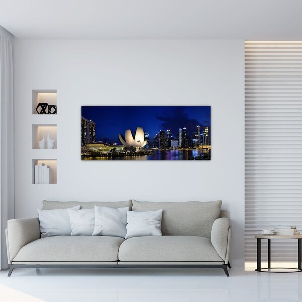 Tablou Singapore nocturn (120x50 cm)