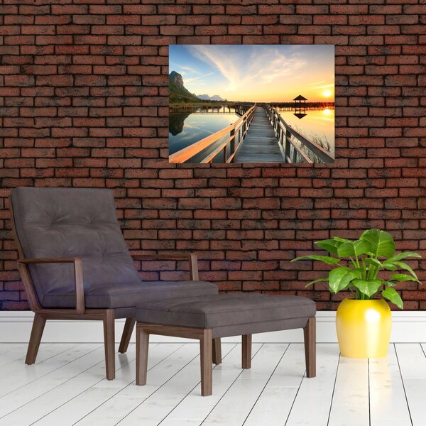 Tablou ponton din lemn (70x50 cm)