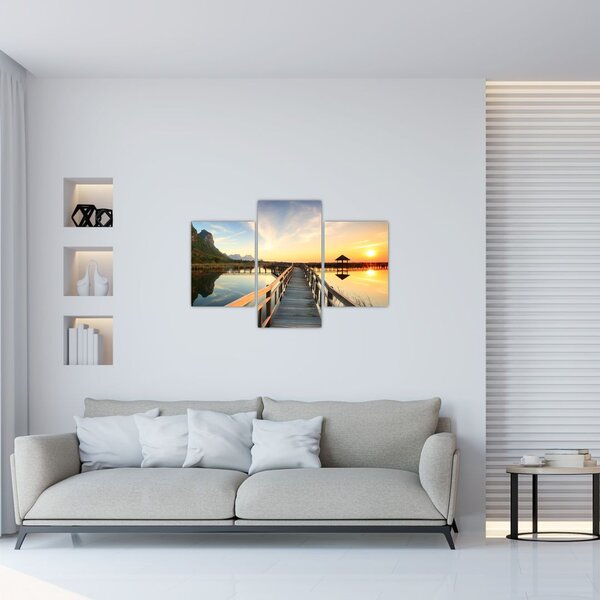 Tablou ponton din lemn (90x60 cm)
