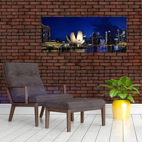 Tablou Singapore nocturn (120x50 cm)