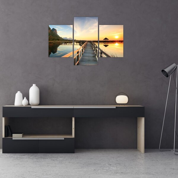 Tablou ponton din lemn (90x60 cm)