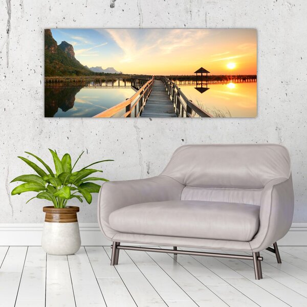 Tablou ponton din lemn (120x50 cm)