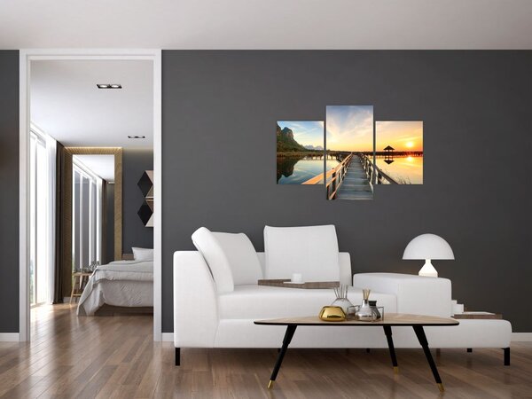 Tablou ponton din lemn (90x60 cm)
