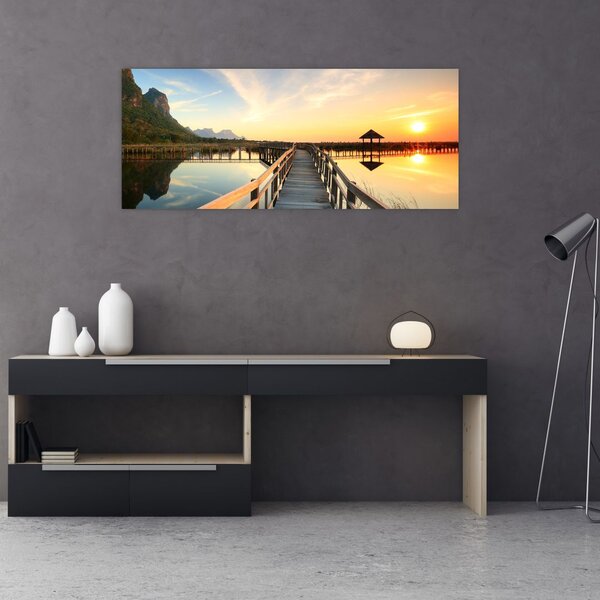 Tablou ponton din lemn (120x50 cm)