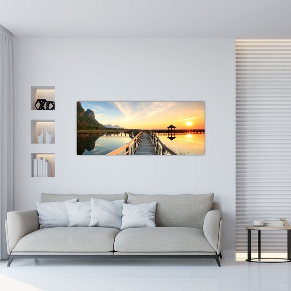 Tablou ponton din lemn (120x50 cm)