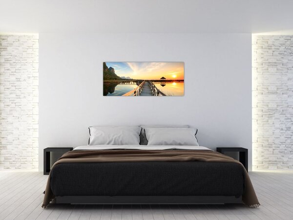 Tablou ponton din lemn (120x50 cm)
