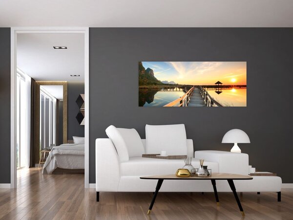 Tablou ponton din lemn (120x50 cm)