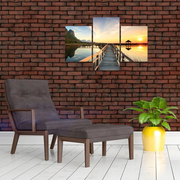 Tablou ponton din lemn (90x60 cm)