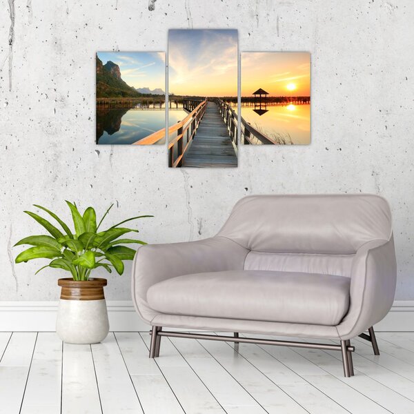 Tablou ponton din lemn (90x60 cm)