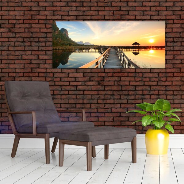 Tablou ponton din lemn (120x50 cm)