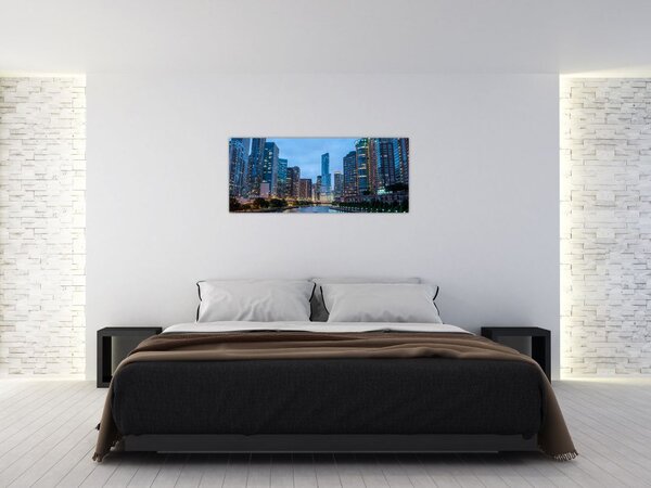 Tablou oraș nocturn (120x50 cm)