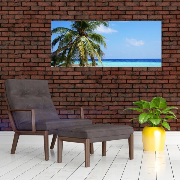 Tablou cu palmier pe plajă (120x50 cm)