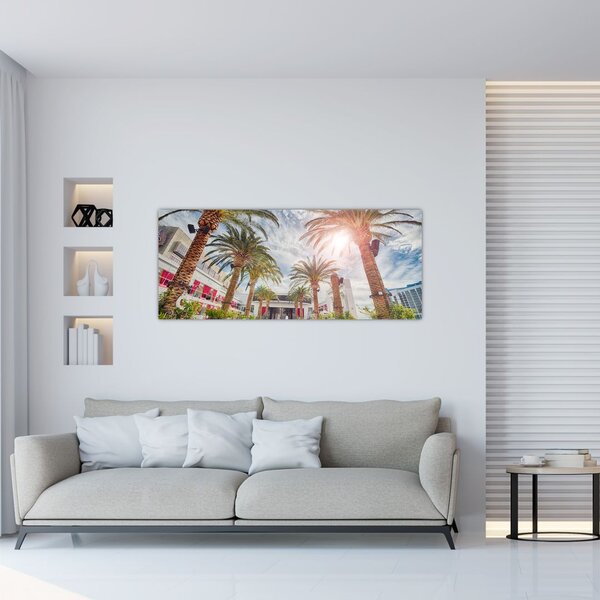 Tablou - palmier cu bazin (120x50 cm)