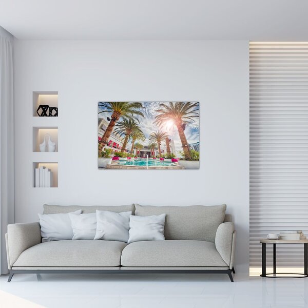 Tablou - palmier cu bazin (90x60 cm)