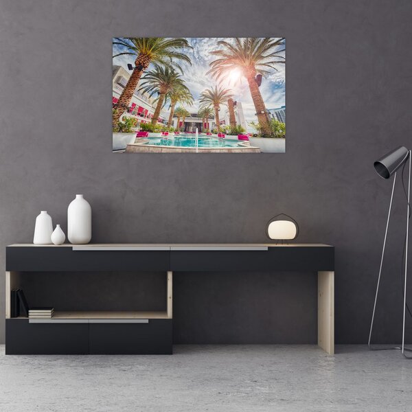 Tablou - palmier cu bazin (90x60 cm)