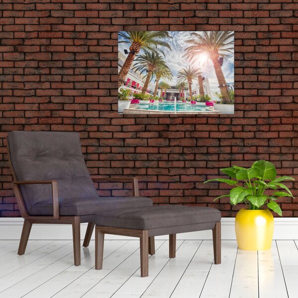 Tablou - palmier cu bazin (70x50 cm)