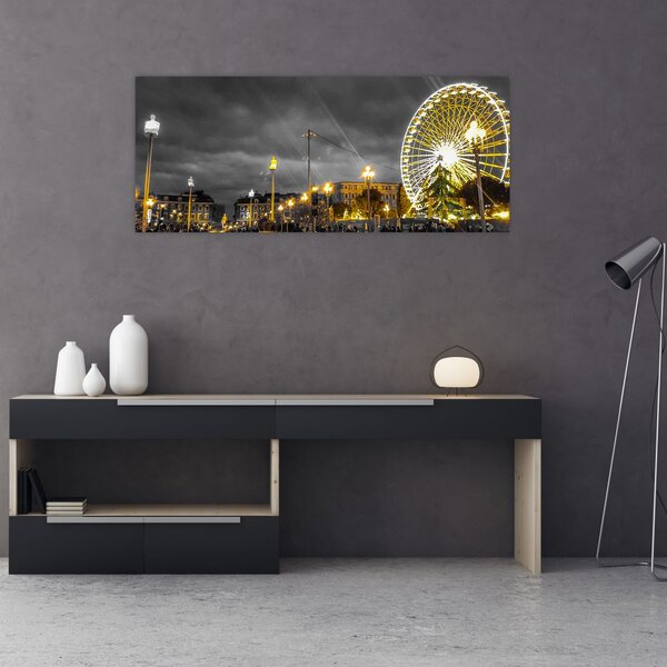 Tablou carusel în amurg (120x50 cm)