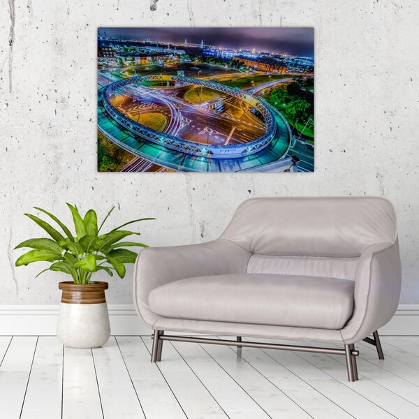 Tablou panorama orașului nocturn (90x60 cm)