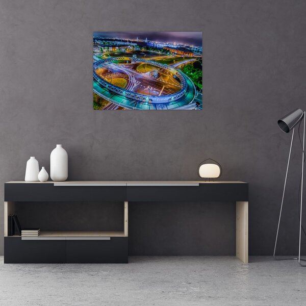 Tablou panorama orașului nocturn (70x50 cm)
