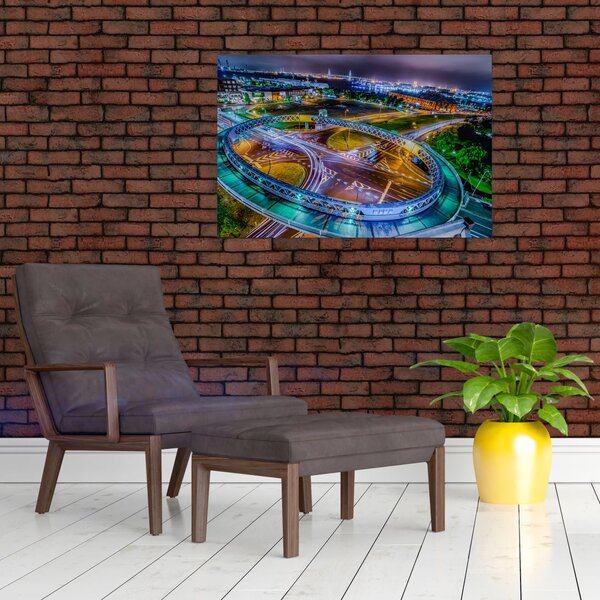 Tablou panorama orașului nocturn (90x60 cm)