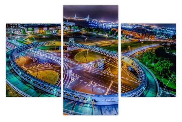 Tablou panorama orașului nocturn (90x60 cm)