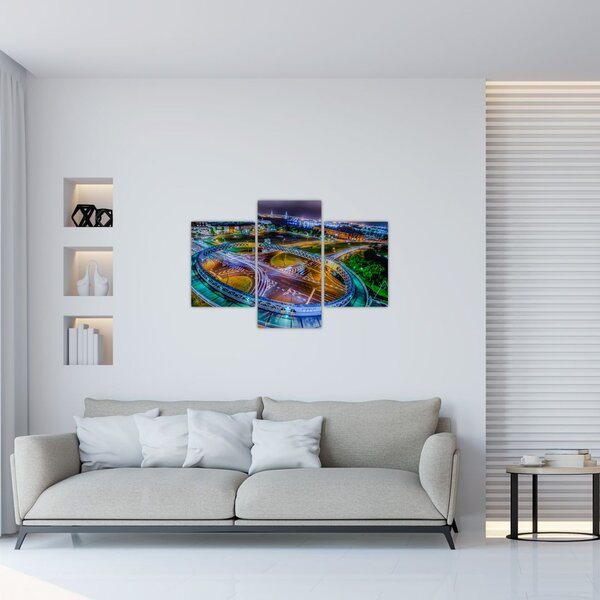 Tablou panorama orașului nocturn (90x60 cm)