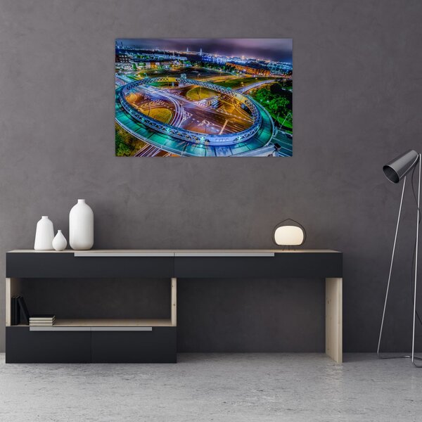 Tablou panorama orașului nocturn (90x60 cm)
