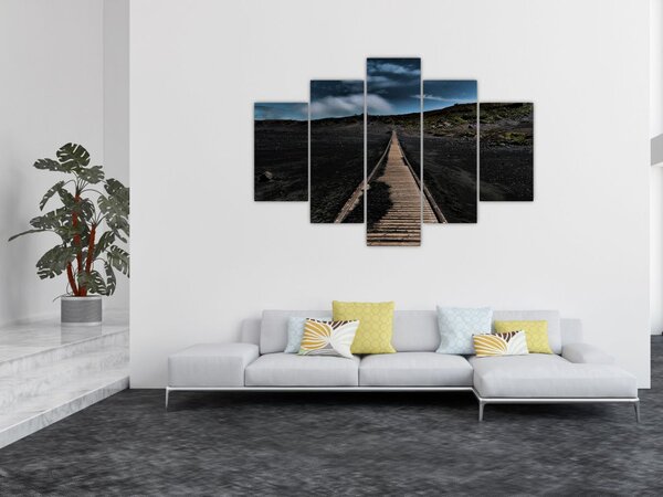 Tablou drumul de lemn în amurg (150x105 cm)