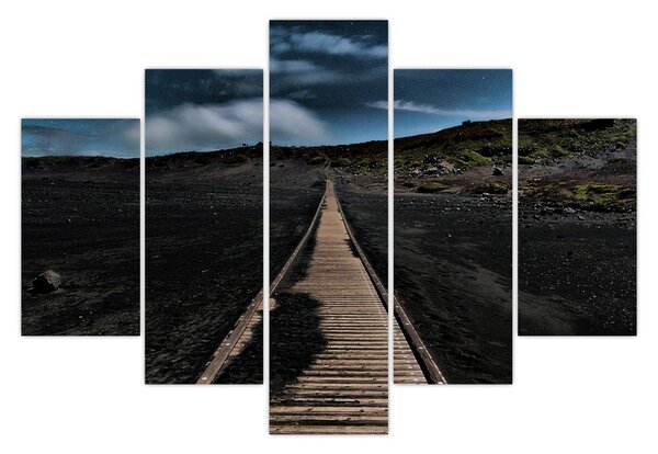 Tablou drumul de lemn în amurg (150x105 cm)
