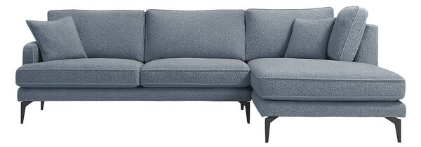 Colțar Fix AZURRO, 280x90/180x85 cm, Stanga / Albastru-Mystery