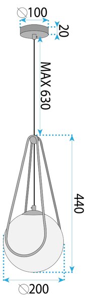 Lampă suspendată APP1792-1CP 20cm Black