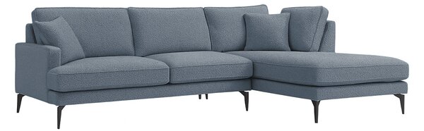 Colțar Fix AZURRO, 280x90/180x85 cm, Dreapta / Albastru-Mystery