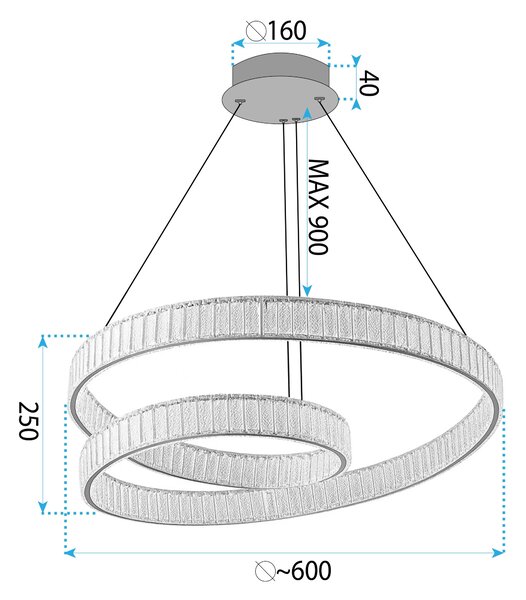 Lampa LED APP1767-CP GOLD