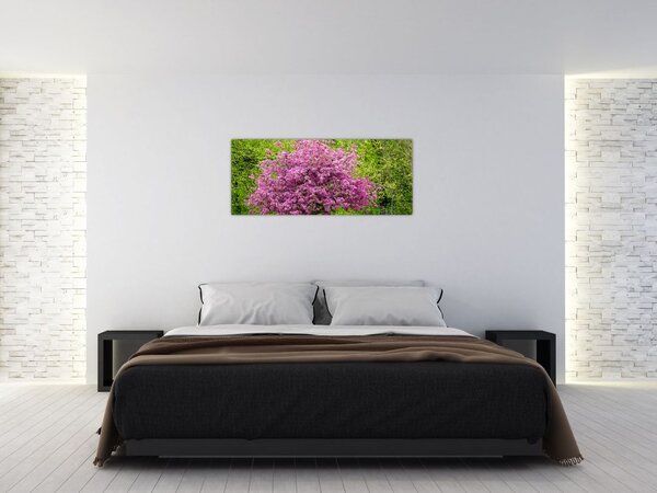 Tablou cu pom înflorit pe luncă (120x50 cm)