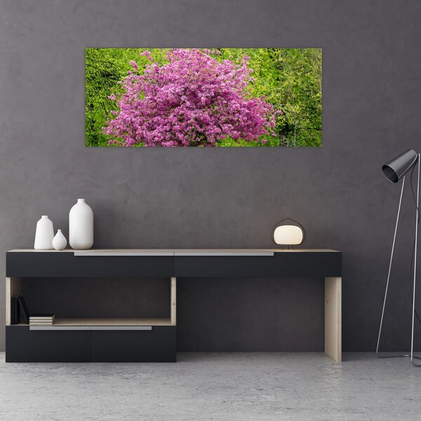 Tablou cu pom înflorit pe luncă (120x50 cm)